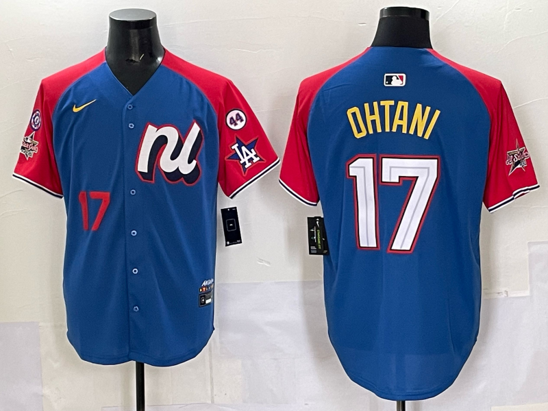 Men Los Angeles Dodgers #17 Ohtani Blue Nike 2025 MLB All star Jersey style 001->los angeles dodgers->MLB Jersey